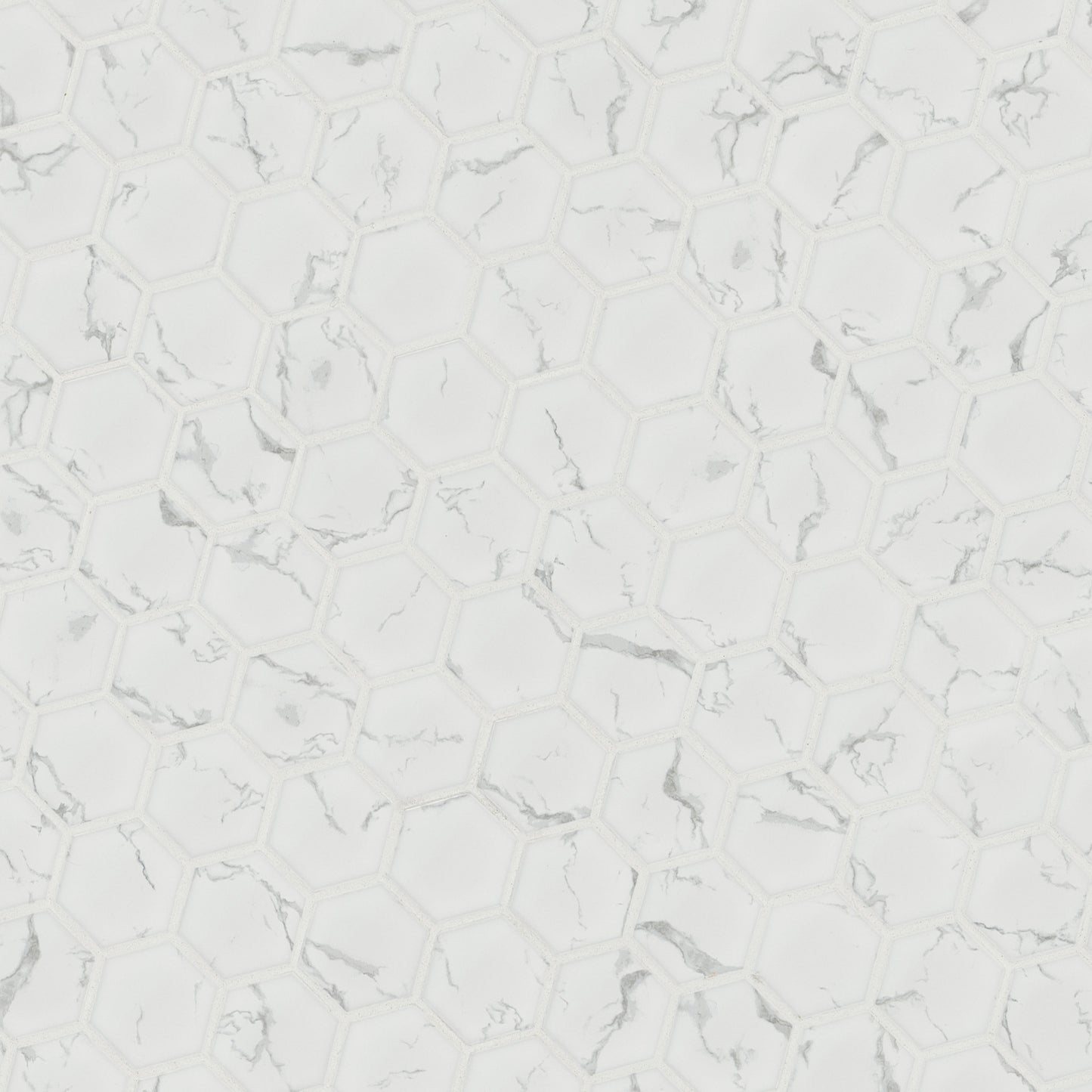 MSI Carrara Hexagon (2" Pieces) 12" x 12" Matte Porcelain Mosaic Tile