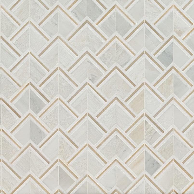 MSI Luxor Kona Gold Pattern (0.62 square feet each) Polished Marble Mosaic Tile