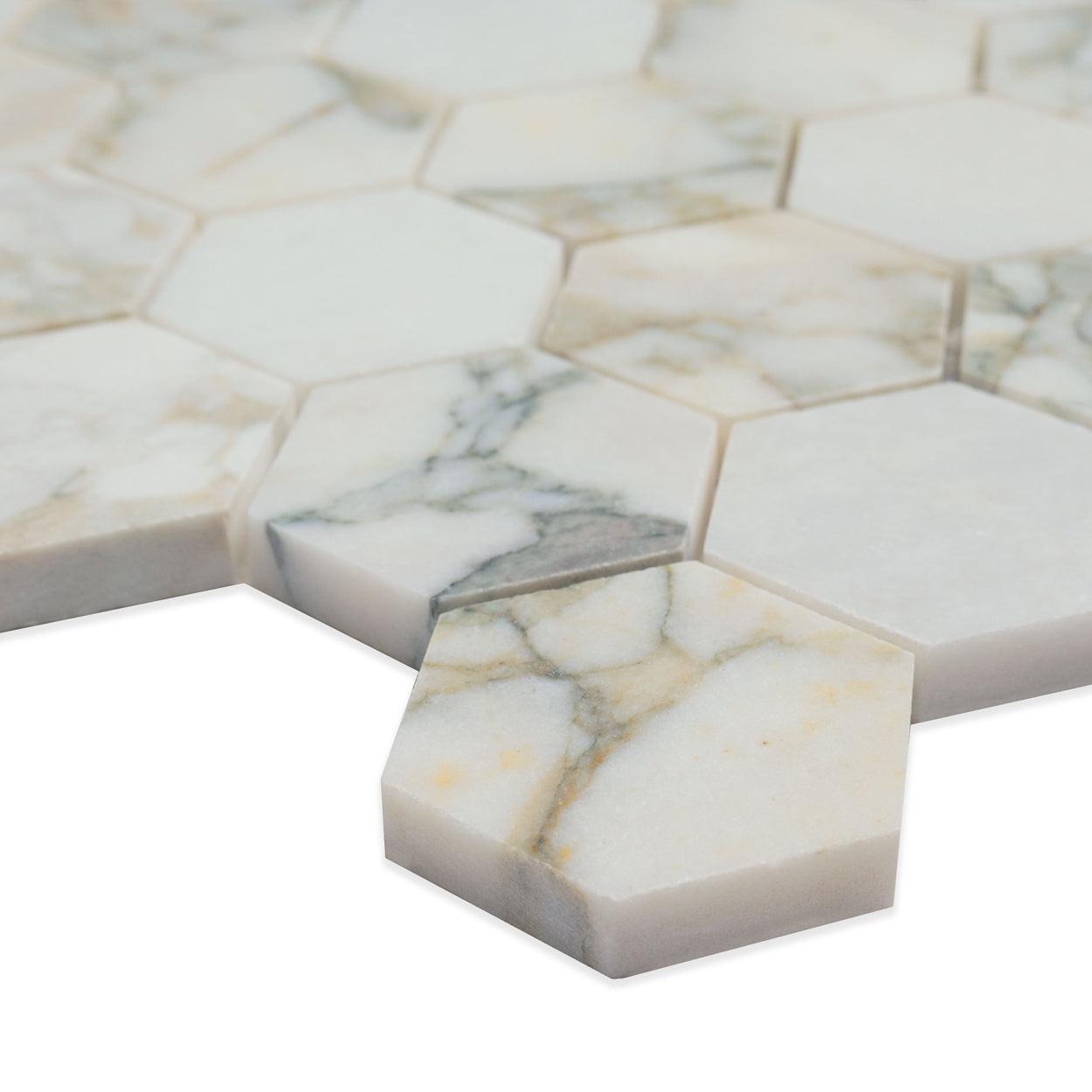 MSI Coronado Hexagon (2" Pieces) 11.25" x 11.25" Honed Marble Mosaic Tile