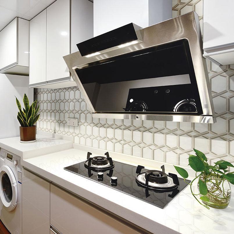 MSI Royal Link Geometric 12.25" x 12.5" Polished Marble Mosaic Tile
