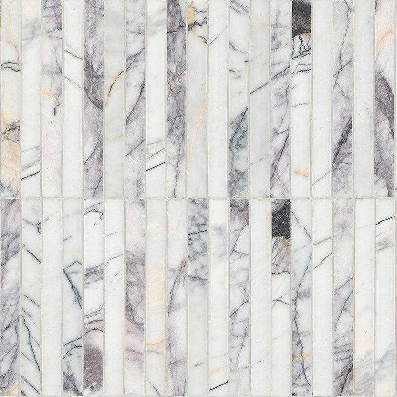 MSI Scollopini Lilac Pattern 11.5" x 11.75" Honed Marble Mosaic Tile