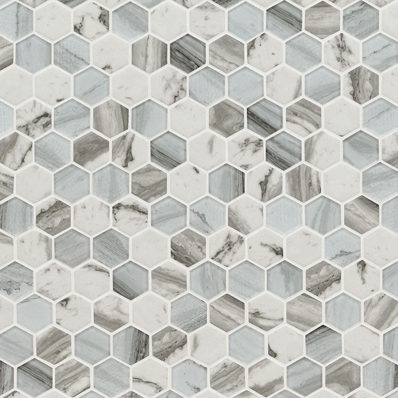 MSI Esperanza Hexagon (2" Pieces) 11.75" x 12" Matte Glass Mosaic Tile