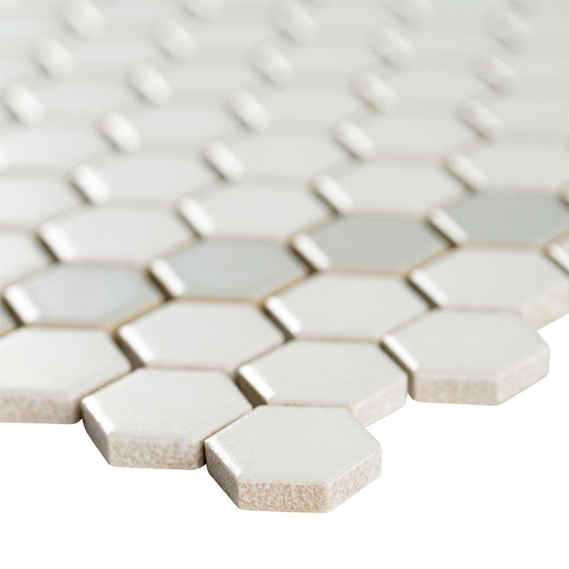 MSI White And Gray Hive Pattern 11.75" x 12" Matte Porcelain Mosaic Tile