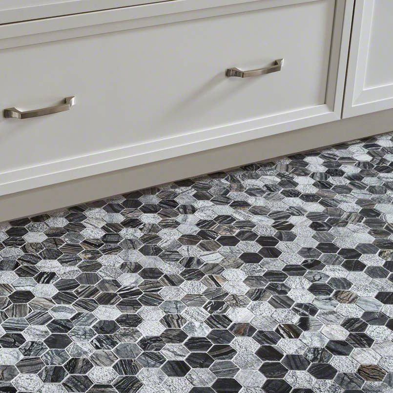 MSI Henley Hexagon (2" Pieces) 11.75" x 12" Multi-Finish Marble Mosaic Tile