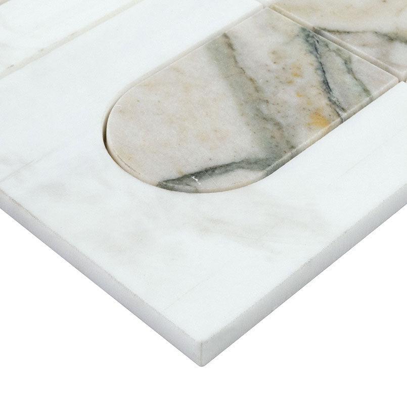 MSI Bianco Dolomite Moderno 11.75" x 12" Honed Marble Mosaic Tile