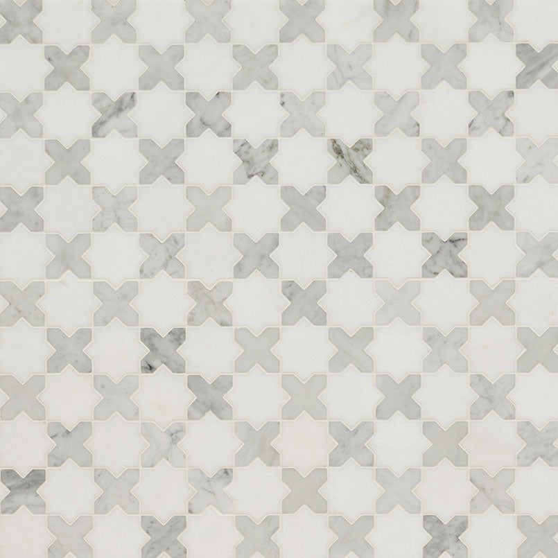 MSI Vera Anne Pattern 11.75" x 12" Polished Marble Mosaic Tile
