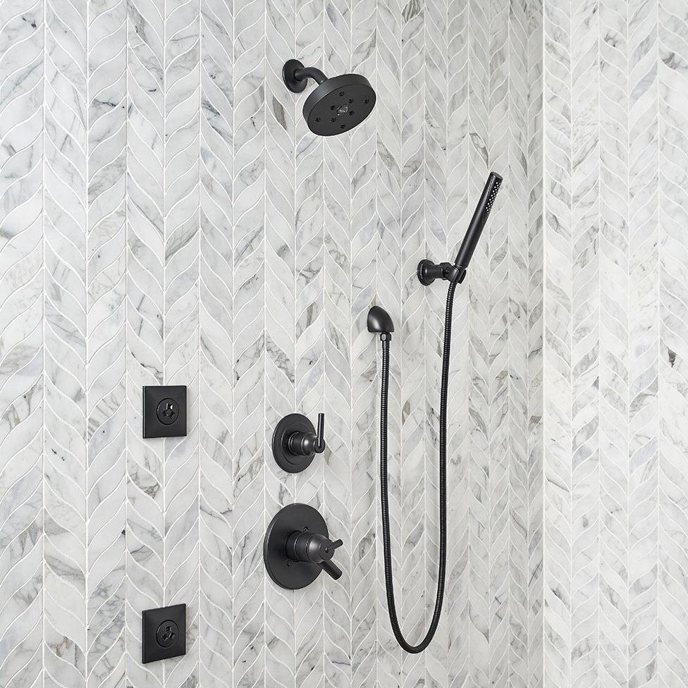 MSI Calacatta Cressa Leaf Pattern 11" x 11" Honed Marble Mosaic Tile