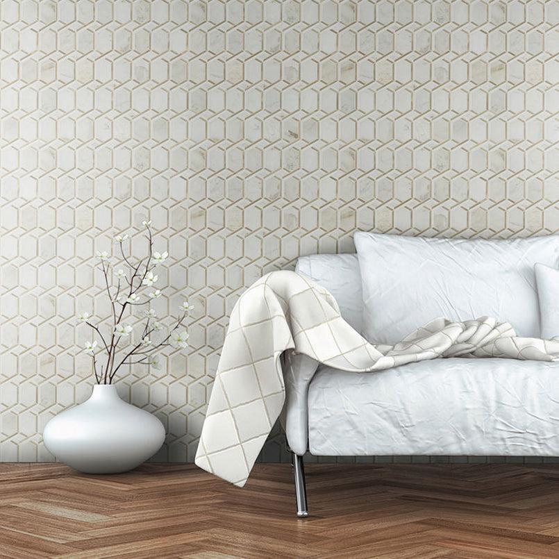 MSI Luxor Royal Link Gold Pattern 11.75" x 12" Mixed Finish Marble & Metal Mosaic Tile