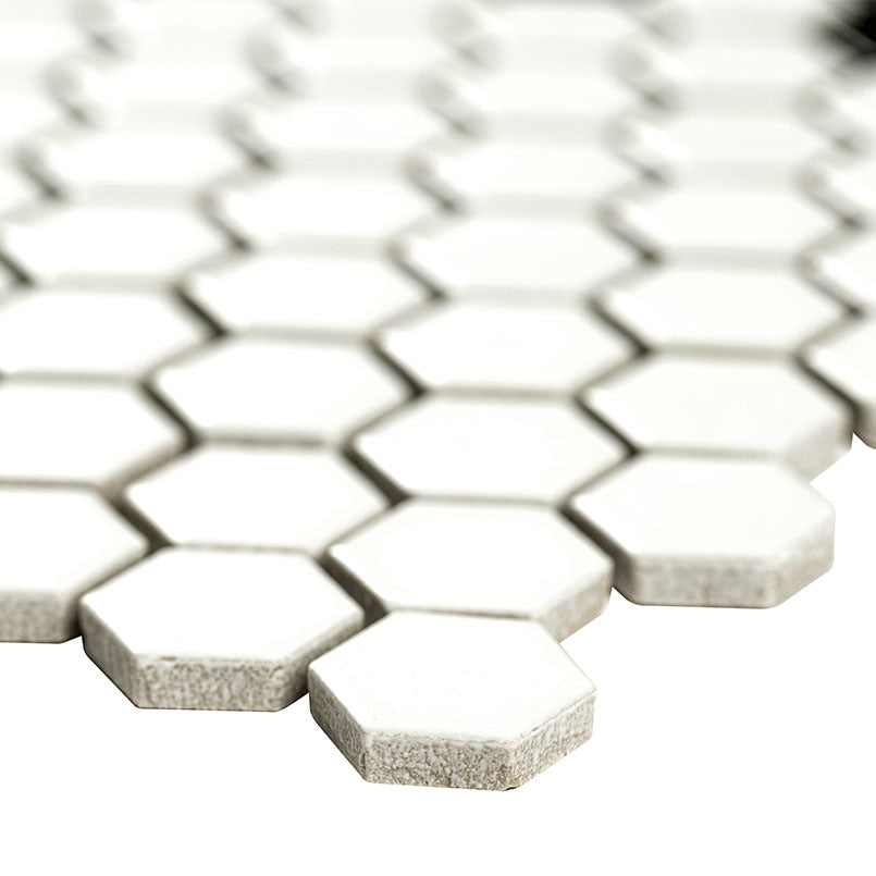 MSI White And Black Mod Petal Pattern 11.75" x 12" Matte Porcelain Mosaic Tile