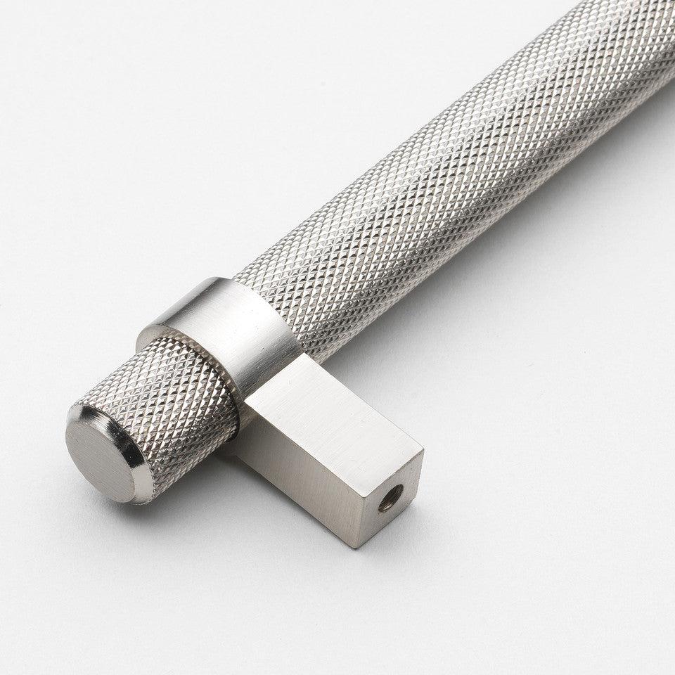 5 1/16" (128mm) Center to Center Knurled European Solid Steel Bar Pull Cabinet Handle