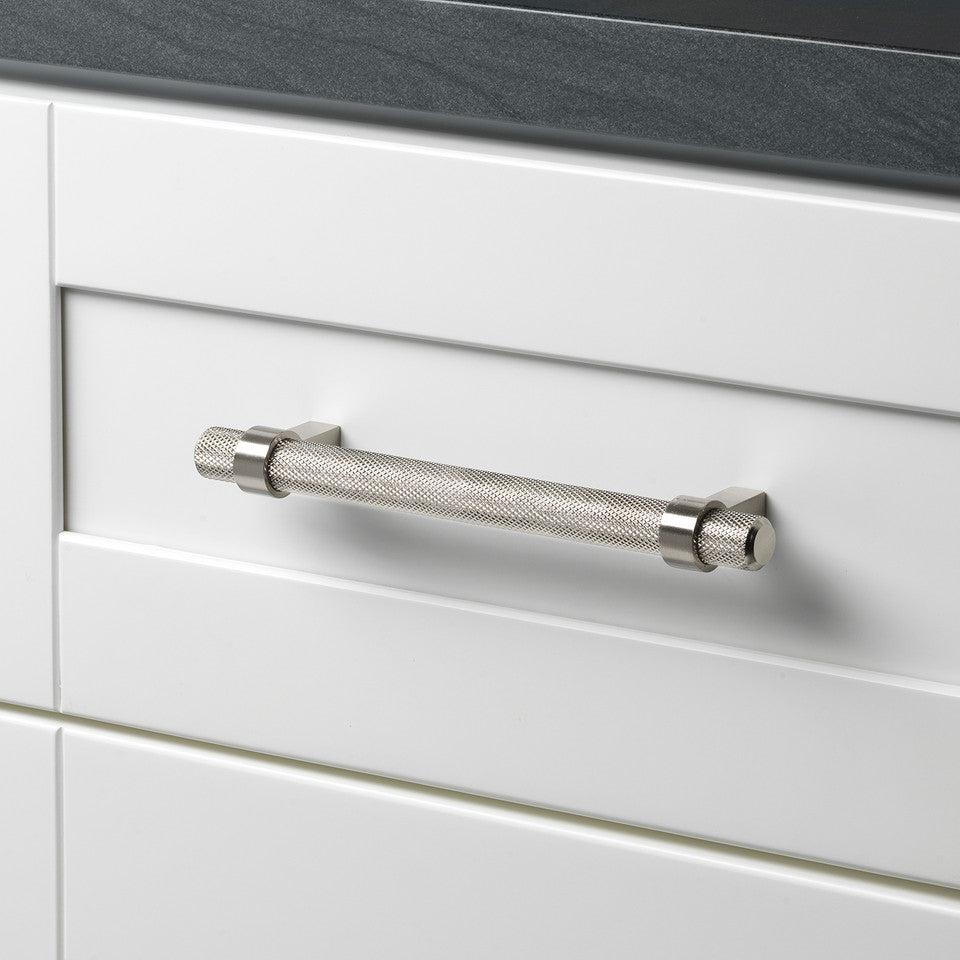 5 1/16" (128mm) Center to Center Knurled European Solid Steel Bar Pull Cabinet Handle