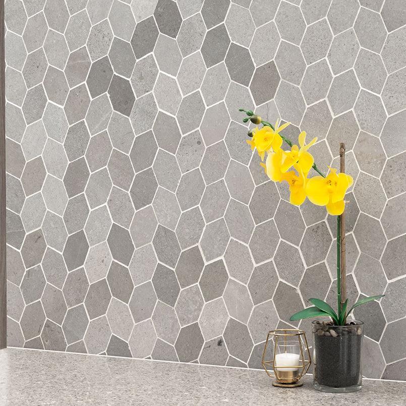 MSI Lily Pad 11.75" x 12" Honed Limestone Mosaic Tile