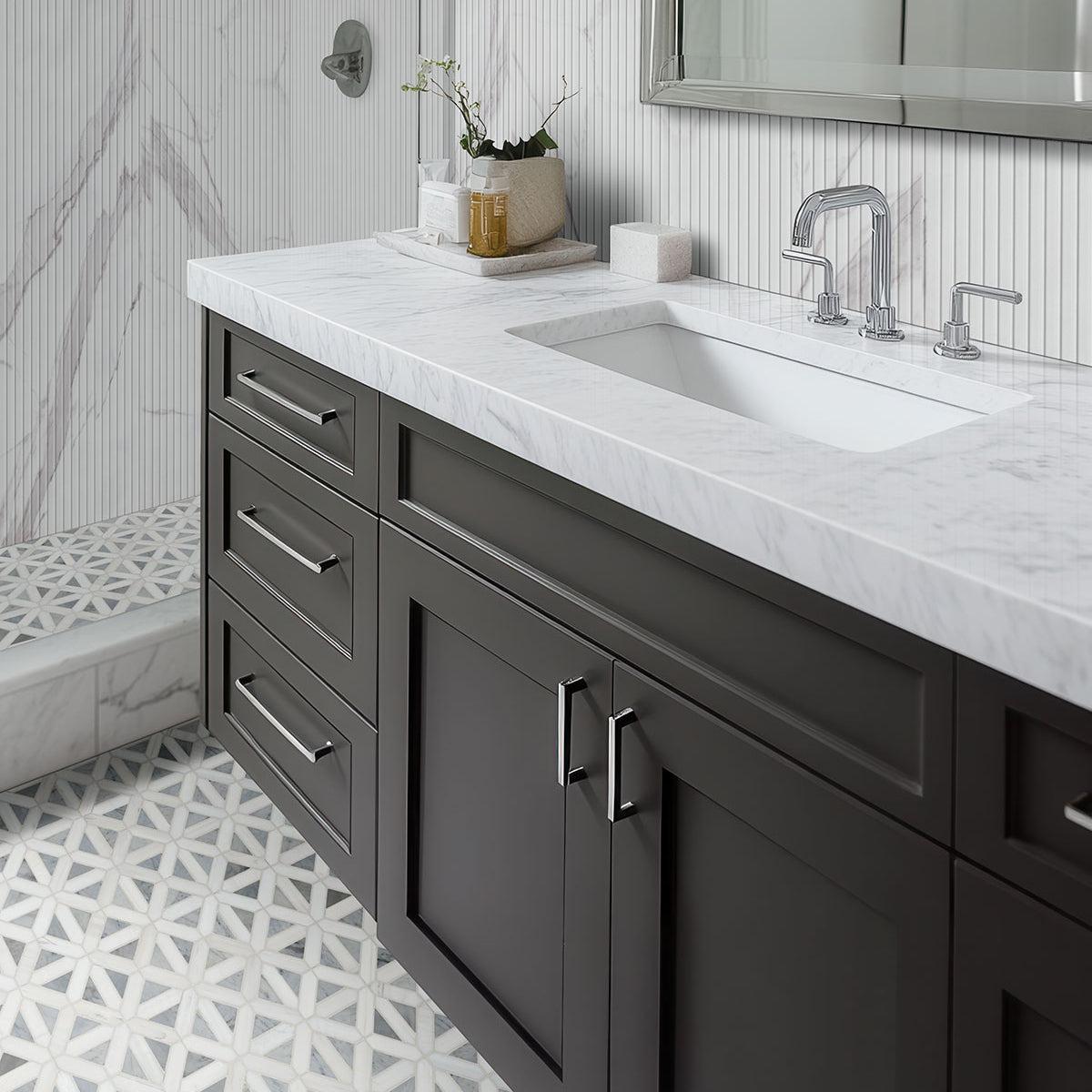 MSI Bianco Dolomite Geometrica 12" x 12" Polished Marble Mosaic Tile