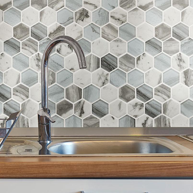 MSI Esperanza Hexagon (2" Pieces) 11.75" x 12" Matte Glass Mosaic Tile