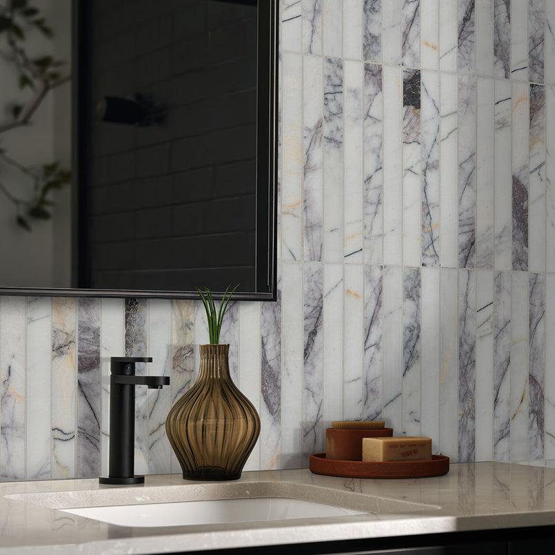 MSI Scollopini Lilac Pattern 11.5" x 11.75" Honed Marble Mosaic Tile