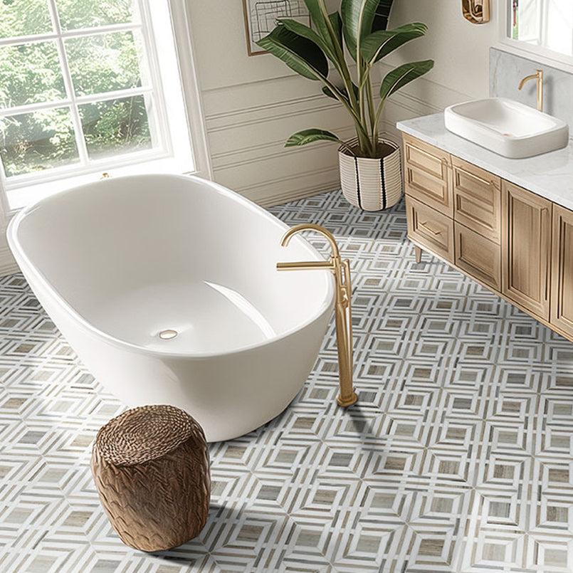 MSI Wellington Pattern 12" x 12" Polished Marble Mosaic Tile