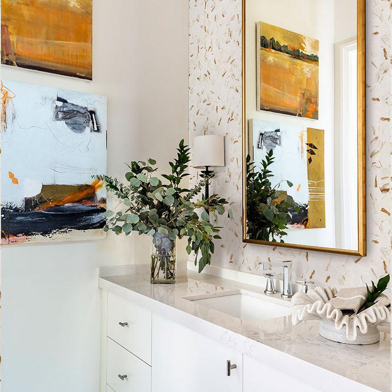 MSI Calacatta Gold Hexagon (2" Pieces) 12" x 12" Matte Porcelain Mosaic Tile