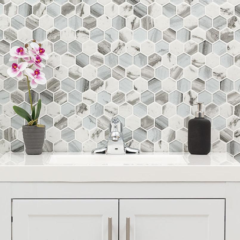 MSI Esperanza Hexagon (2" Pieces) 11.75" x 12" Matte Glass Mosaic Tile