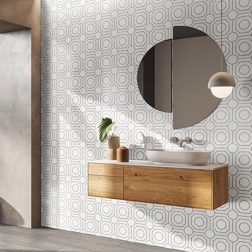 MSI Bianco Dolomite Regency 10" x 10" Polished Marble Mosaic Tile