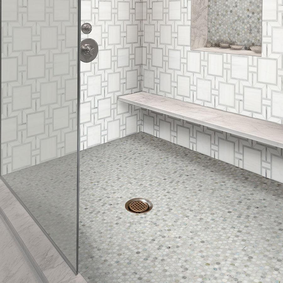 MSI Cloudland Round Pattern 12" x 12.25" Polished Marble Mosaic Tile