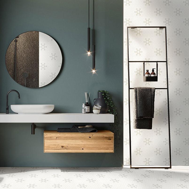 MSI White And Gray Mod Petal Pattern 11.75" x 12" Matte Porcelain Mosaic Tile