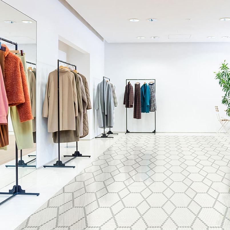 MSI White And Gray Hive Pattern 11.75" x 12" Matte Porcelain Mosaic Tile