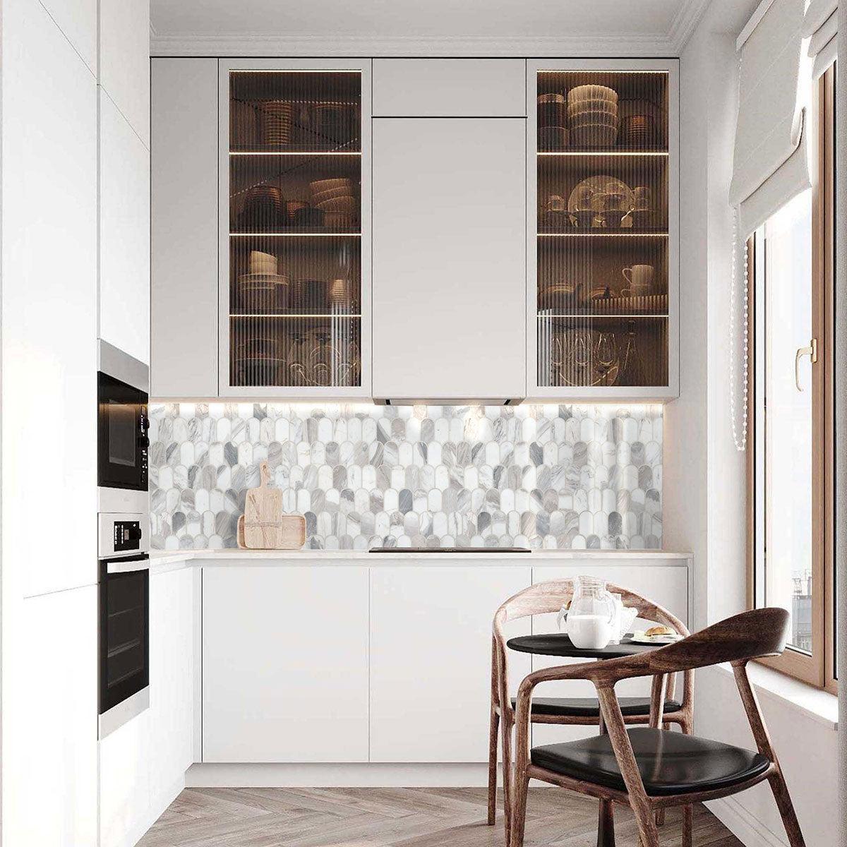 MSI Edessa Scallop 12.75" x 13" Polished Marble Mosaic Tile