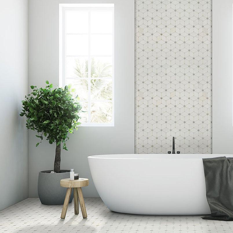 MSI Cecily Grigio 11.5" x 11.75" Polished Marble Mosaic Tile