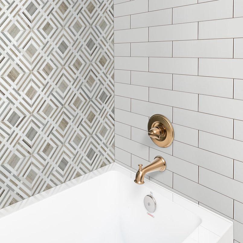 MSI Wellington Pattern 12" x 12" Polished Marble Mosaic Tile