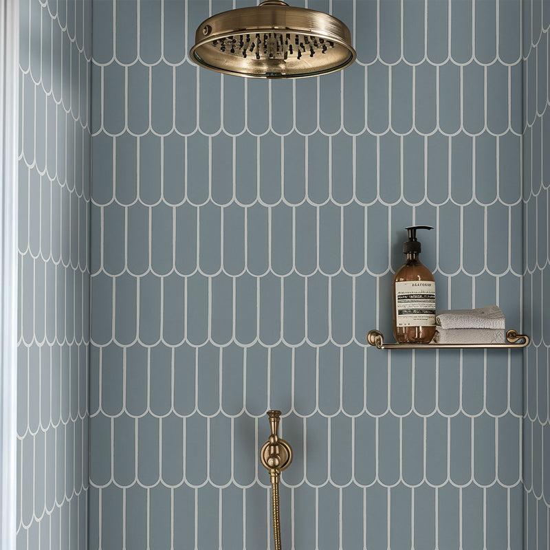 MSI Cielo Azul Scallop 12" x 12" Polished Porcelain Mosaic Tile