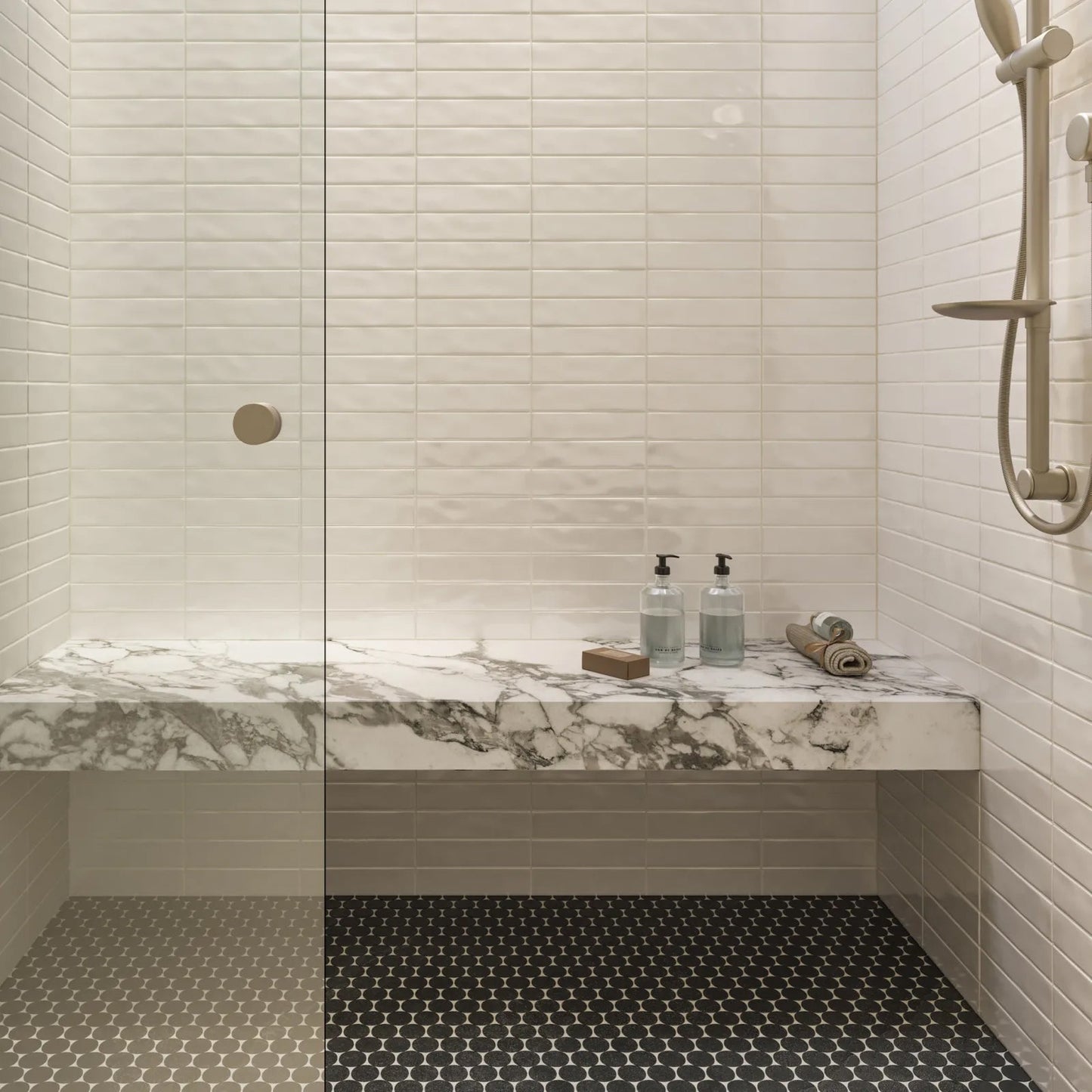 Bedrosians Makoto Collection Kuroi Black (2" Pieces) 10" x 10" Matte Porcelain Mosaic Tile