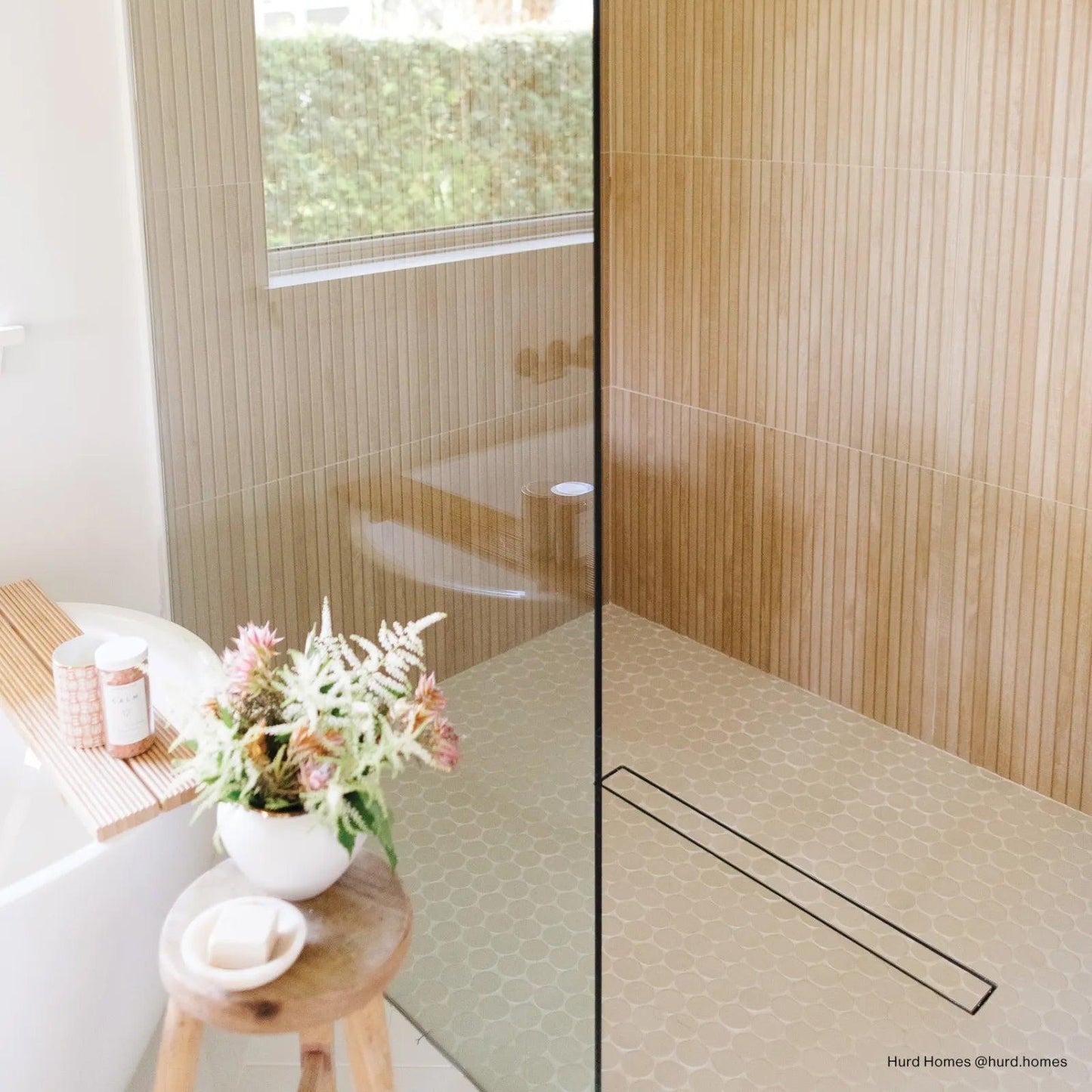 Bedrosians Makoto Collection Tatami Beige (2" Pieces) 10" x 10" Matte Porcelain Mosaic Tile