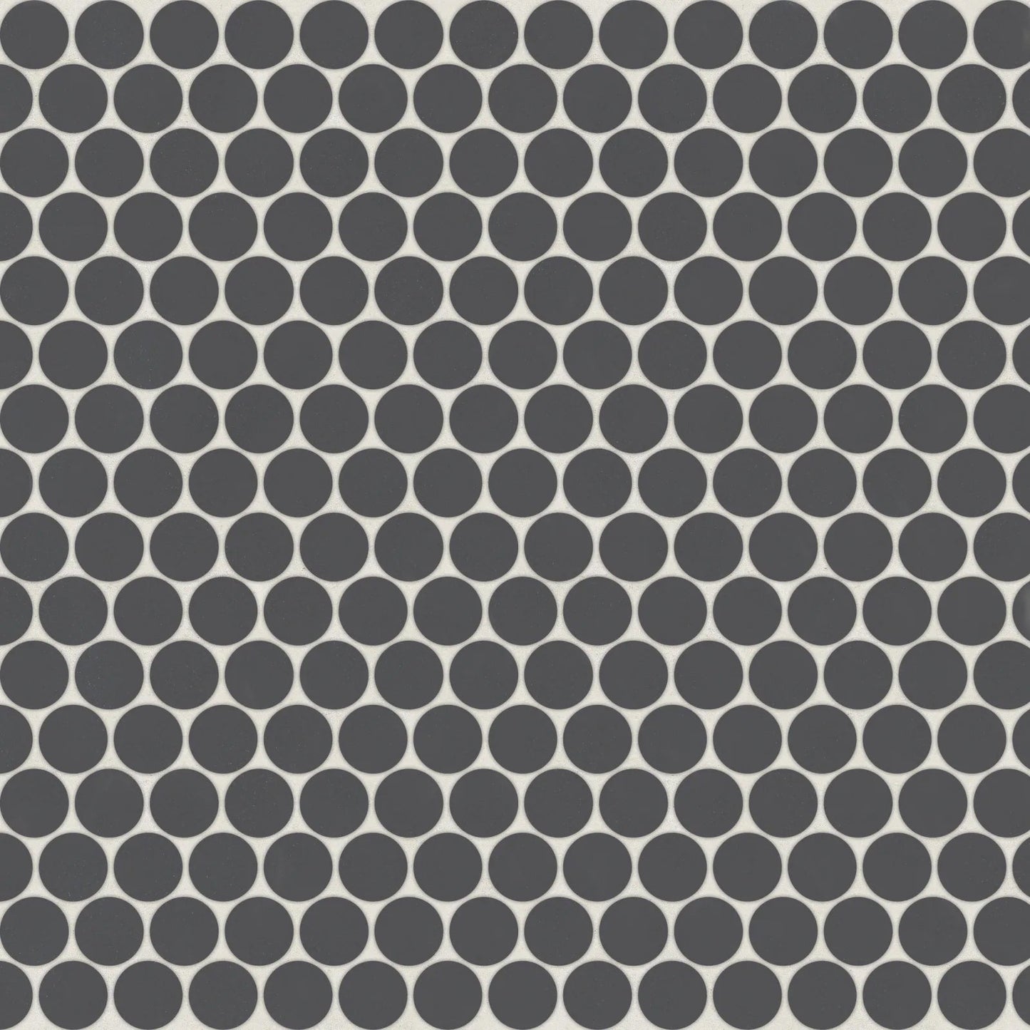 Bedrosians Marin Collection Black Sea Penny Round (3/4" Pieces) 11.5" x 12.5" Matte Porcelain Mosaic Tile