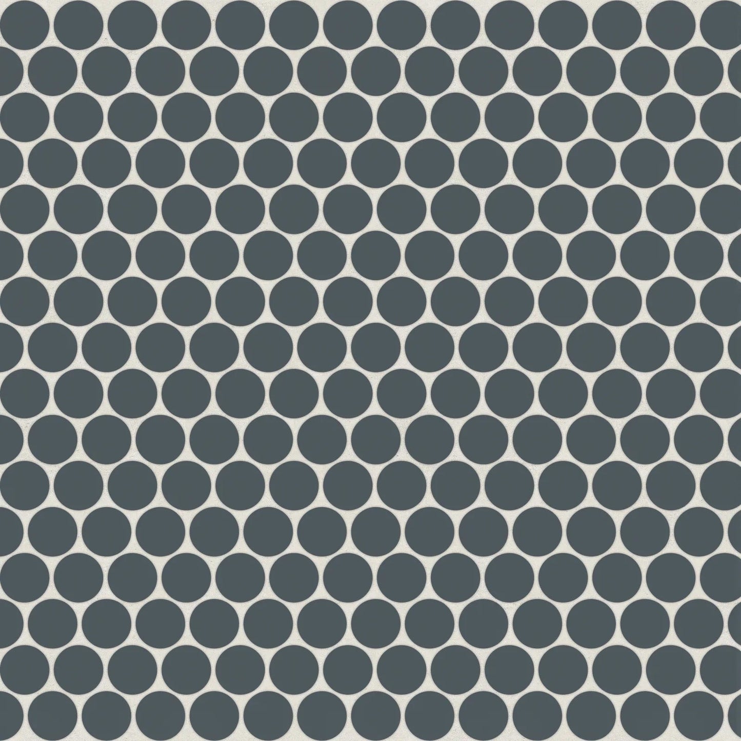 Bedrosians Marin Collection Midnight Tide Penny Round (3/4" Pieces) 11.5" x 12.5" Matte Porcelain Mosaic Tile