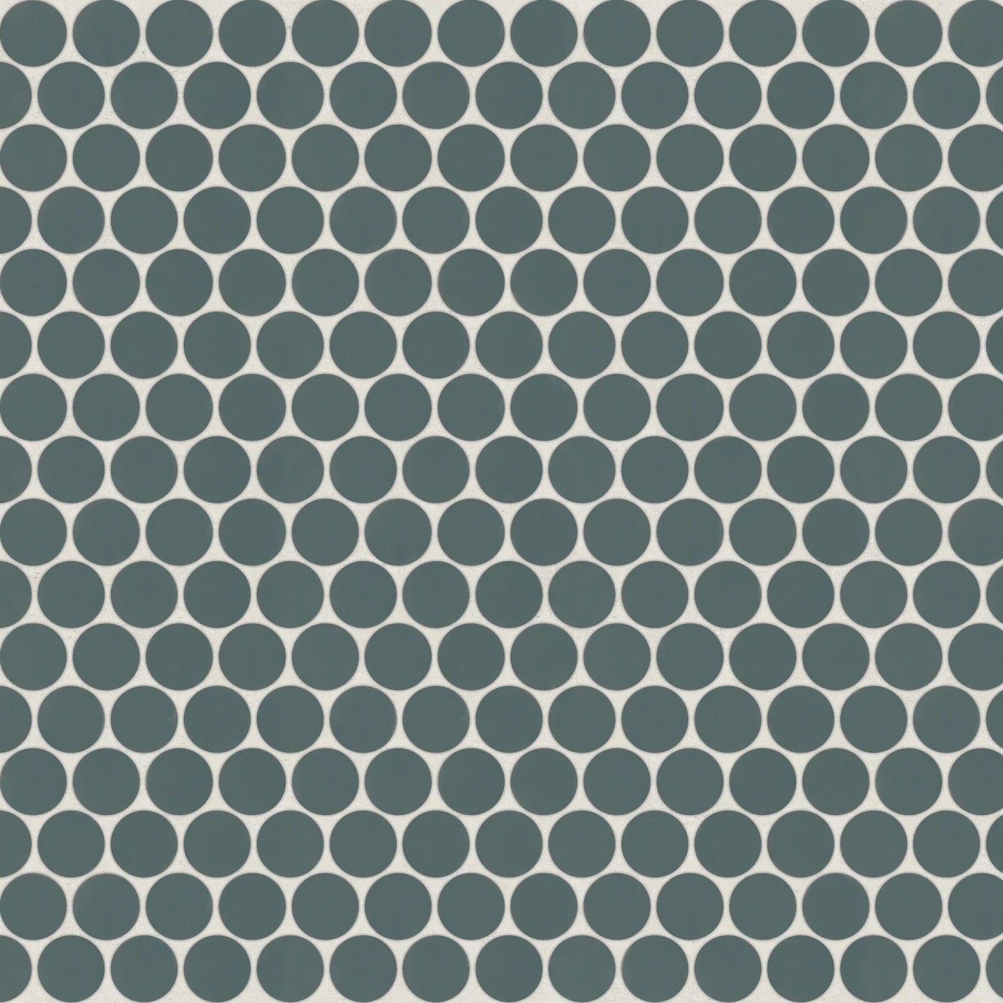 Bedrosians Marin Collection Ocean Teal Penny Round (3/4" Pieces) 11.5" x 12.5" Matte Porcelain Mosaic Tile