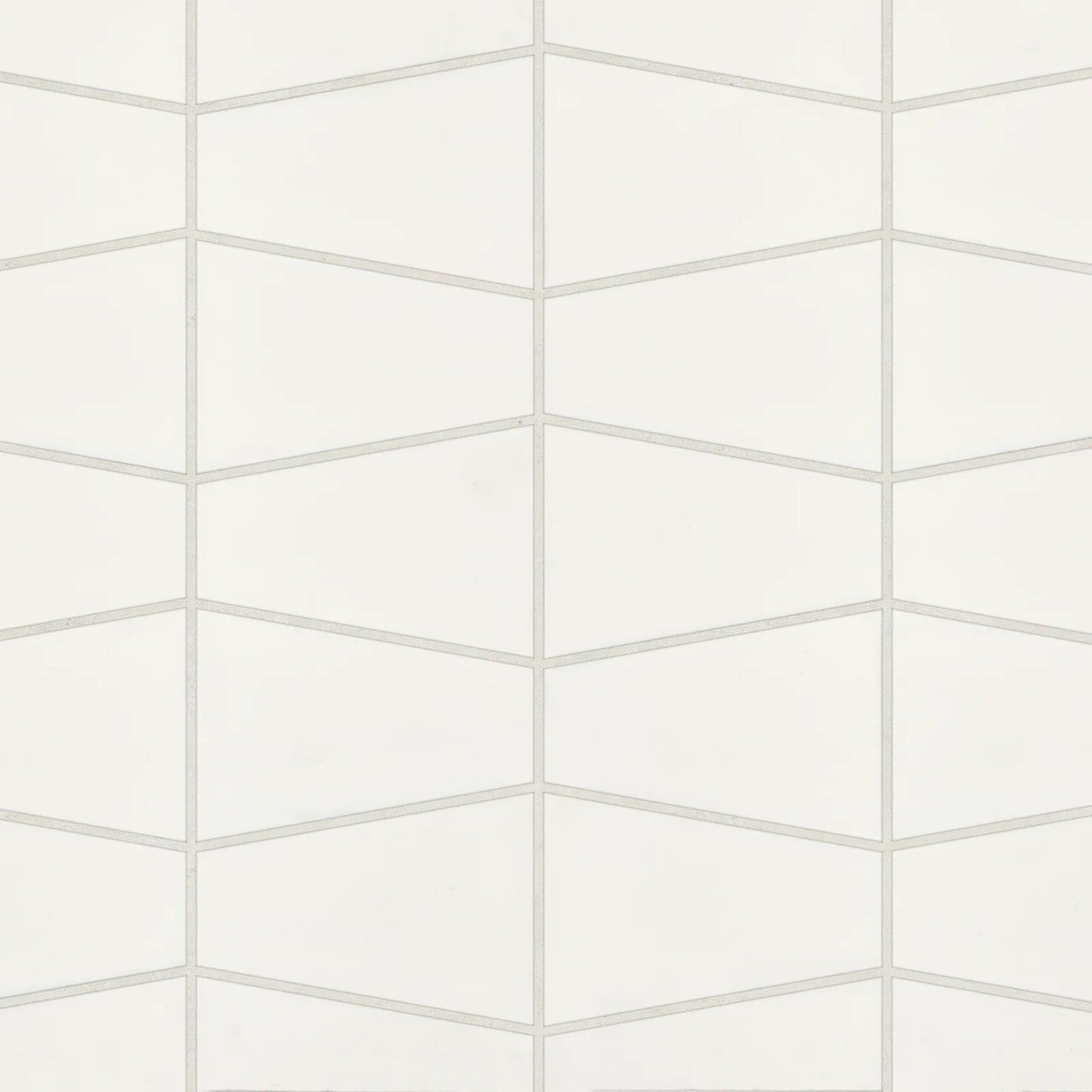 Bedrosians Marin Collection Pearl White Trapezoid 8.25" x 13" Matte Porcelain Mosaic Tile