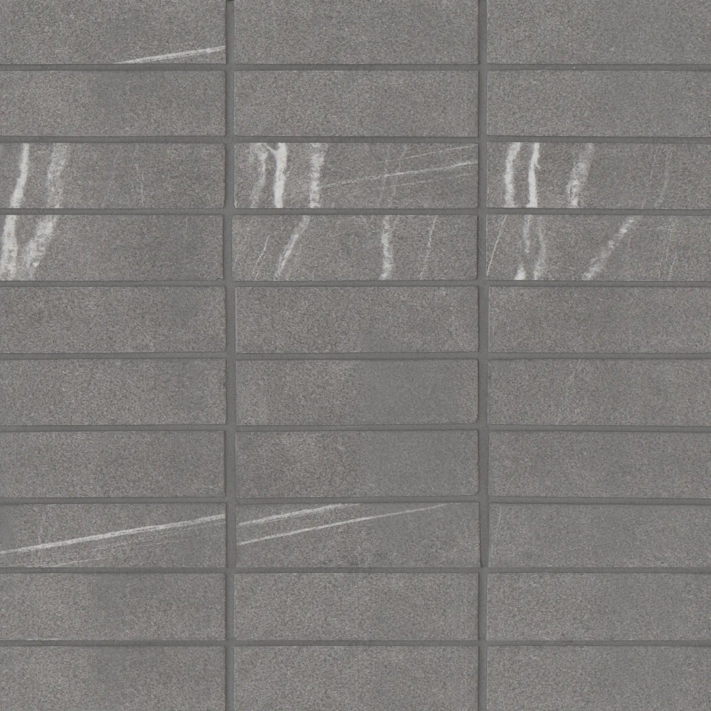 Bedrosians Nomade Collection Argent (1" x 4" Pieces) 12" x 12" Matte Porcelain Mosaic Tile