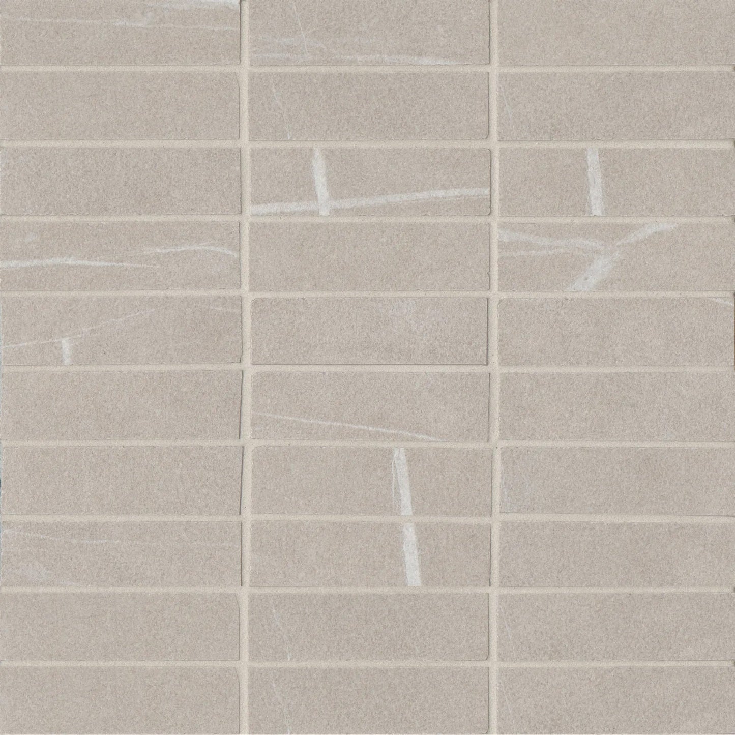 Bedrosians Nomade Collection Bone (1" x 4" Pieces) 12" x 12" Matte Porcelain Mosaic Tile