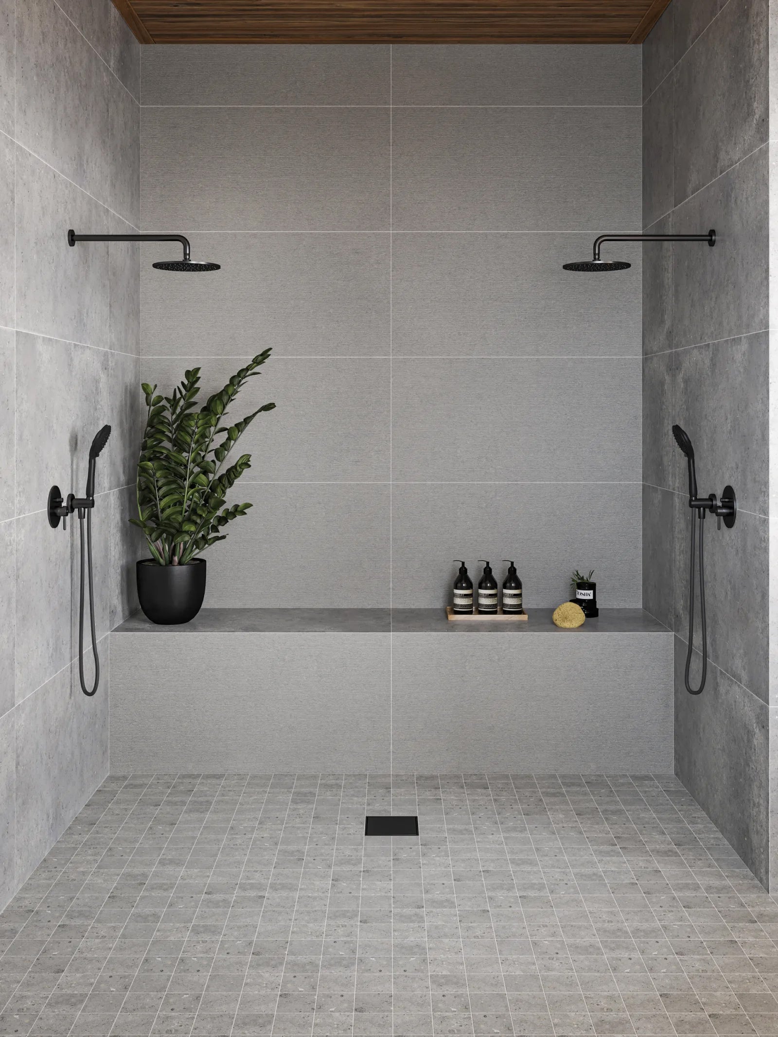 Bedrosians Poetry Stone Collection Grey (4" x 4" Pieces) 12" x 12" Matte Porcelain Mosaic Tile