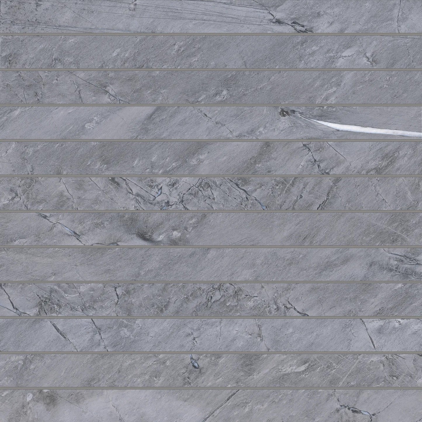 Bedrosians Prati Collection Breccia Grey (1" x 12" Pieces) 12" x 12" Matte Porcelain Mosaic Tile