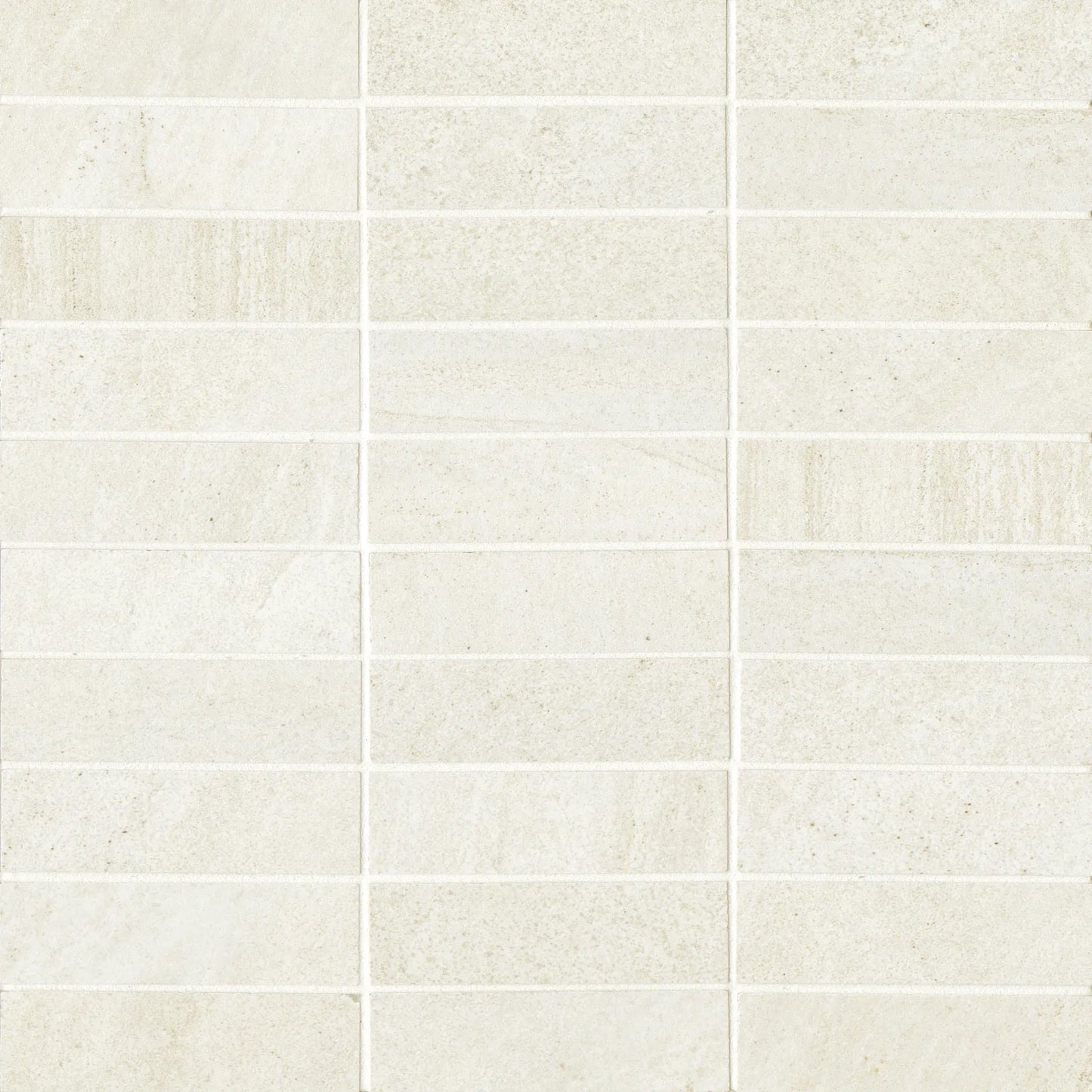 Bedrosians Purestone Collection Bianco (1" x 4" Pieces) 12" x 12" Matte Porcelain Mosaic Tile