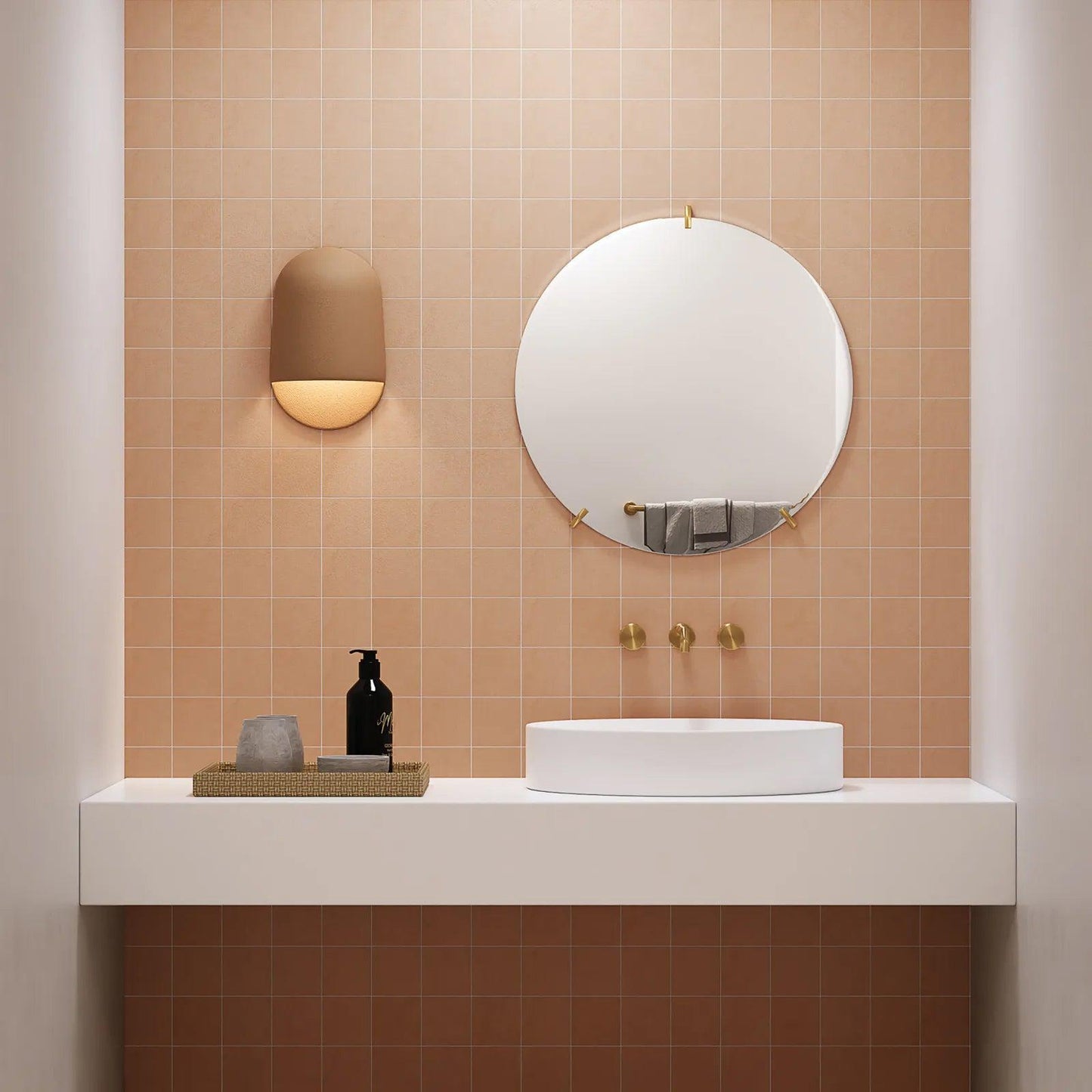 Bedrosians Sahara Collection Cotto (4" x 4" Pieces) 11.75" x 11.75" Matte Porcelain Mosaic Tile