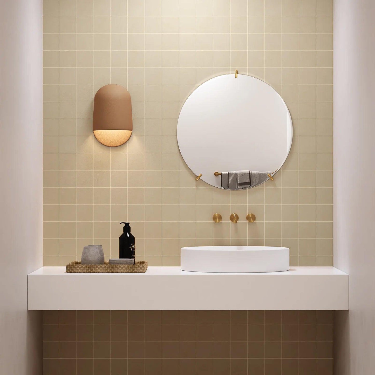 Bedrosians Sahara Collection Ecru (4" x 4" Pieces) 11.75" x 11.75" Matte Porcelain Mosaic Tile