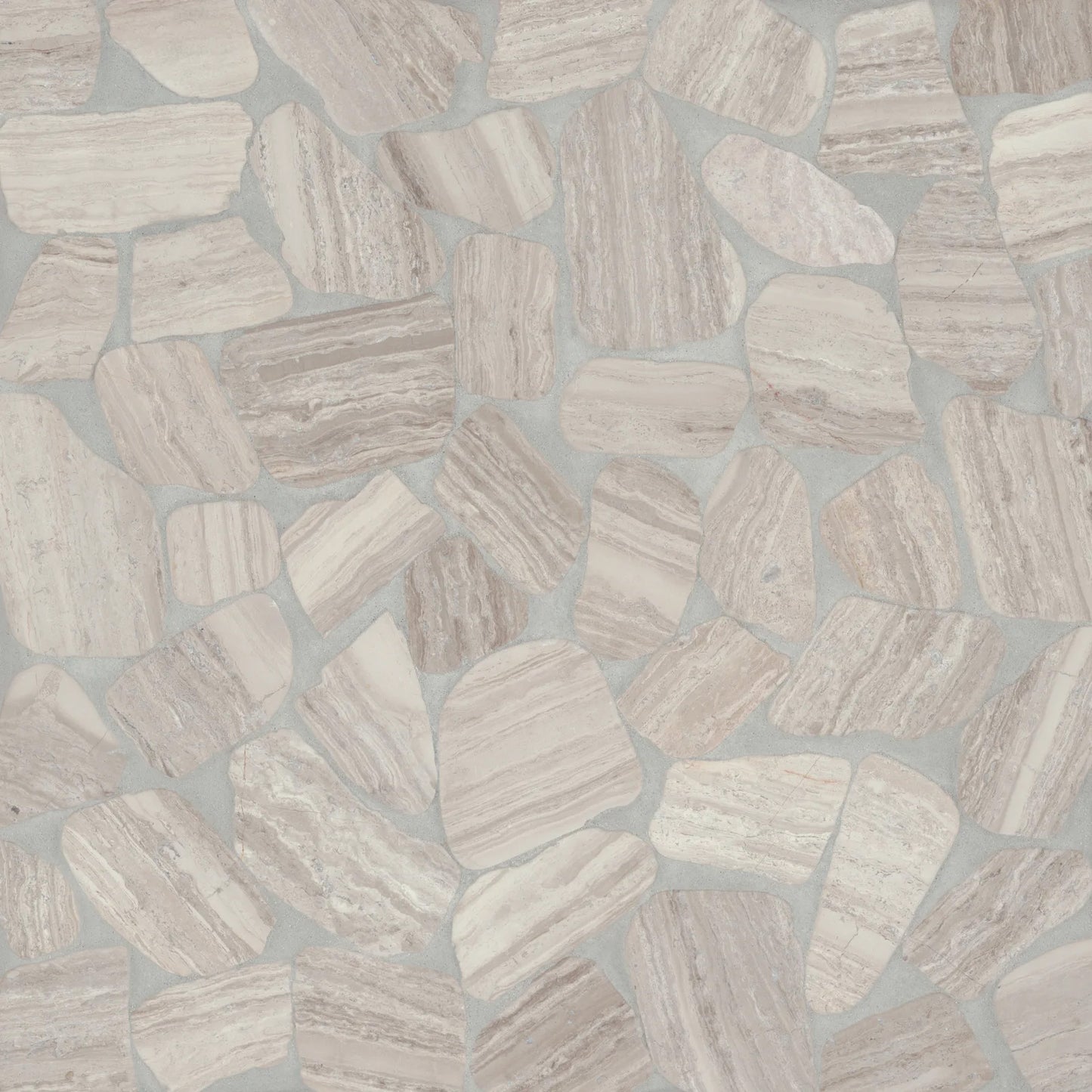 Bedrosians Waterbrook Collection Ashen Grey (Medium) 12" x 12" Pebble Rock Mosaic Tile