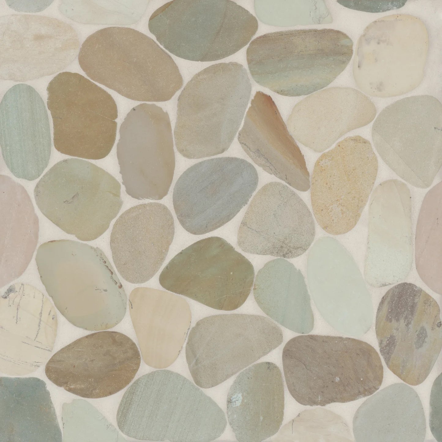 Bedrosians Waterbrook Collection Golden (Jumbo) 12" x 12" Pebble Rock Mosaic Tile