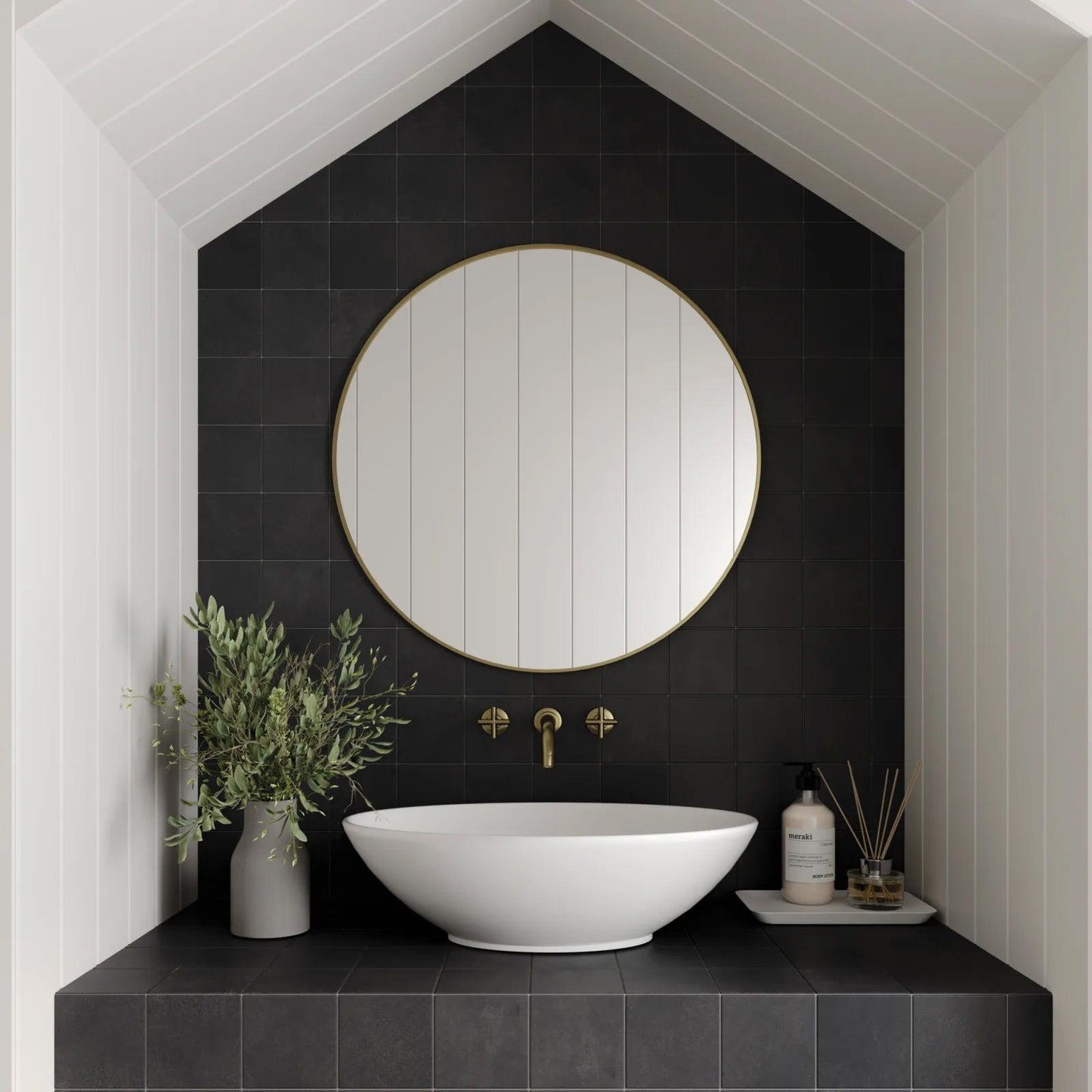 Bedrosians Wave Collection Coal (4" x 4" Pieces) 12" x 12" Porcelain Mosaic Tile