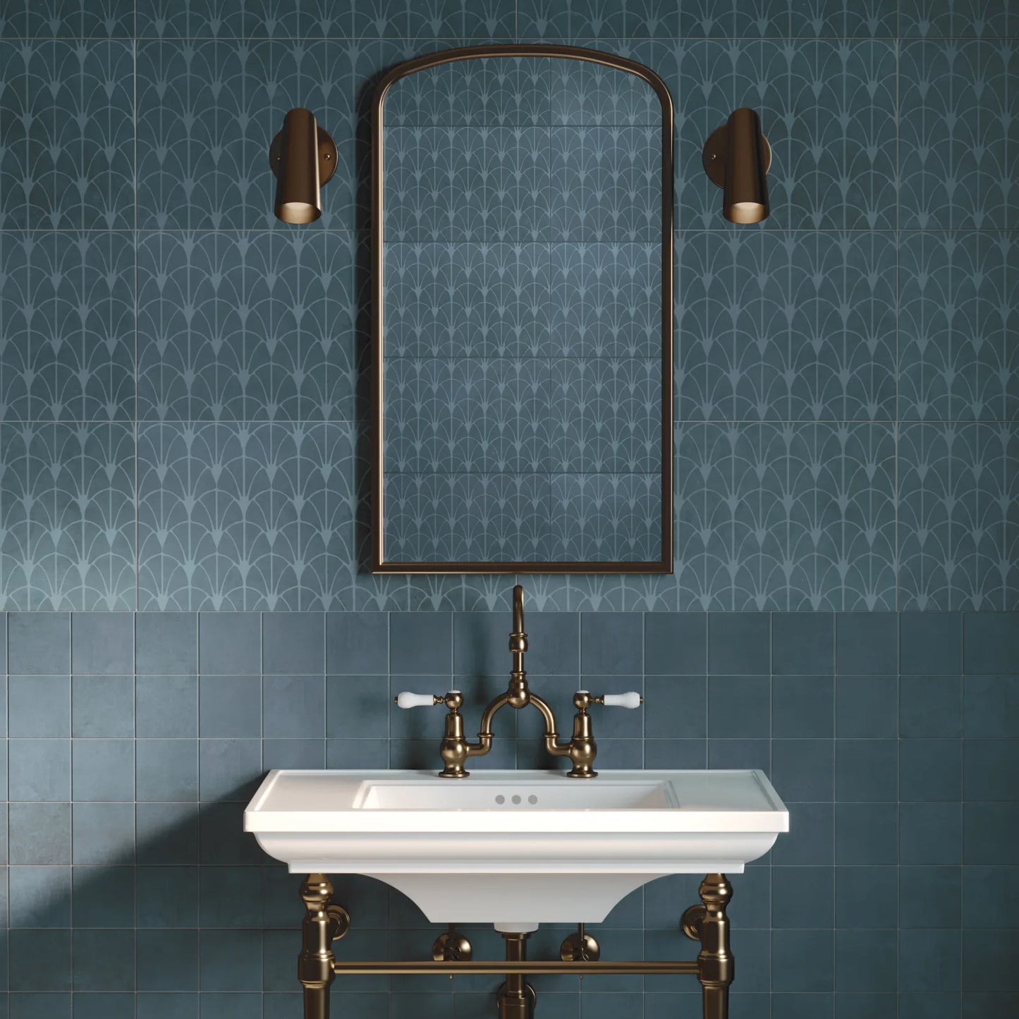 Bedrosians Wave Collection Seaweed (4" x 4" Pieces) 12" x 12" Porcelain Mosaic Tile