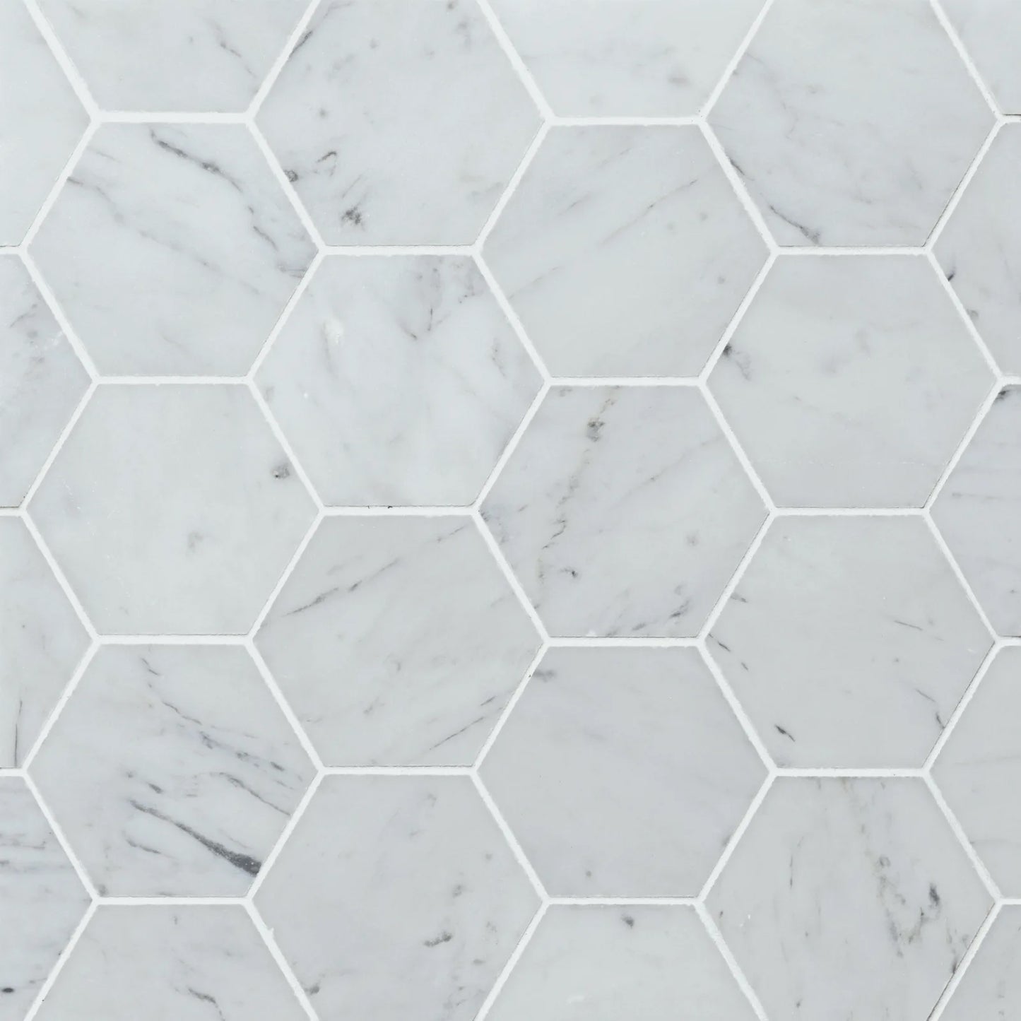 Bedrosians White Carrara (3" Pieces) 10.5" x 12" Marble Mosaic Tile