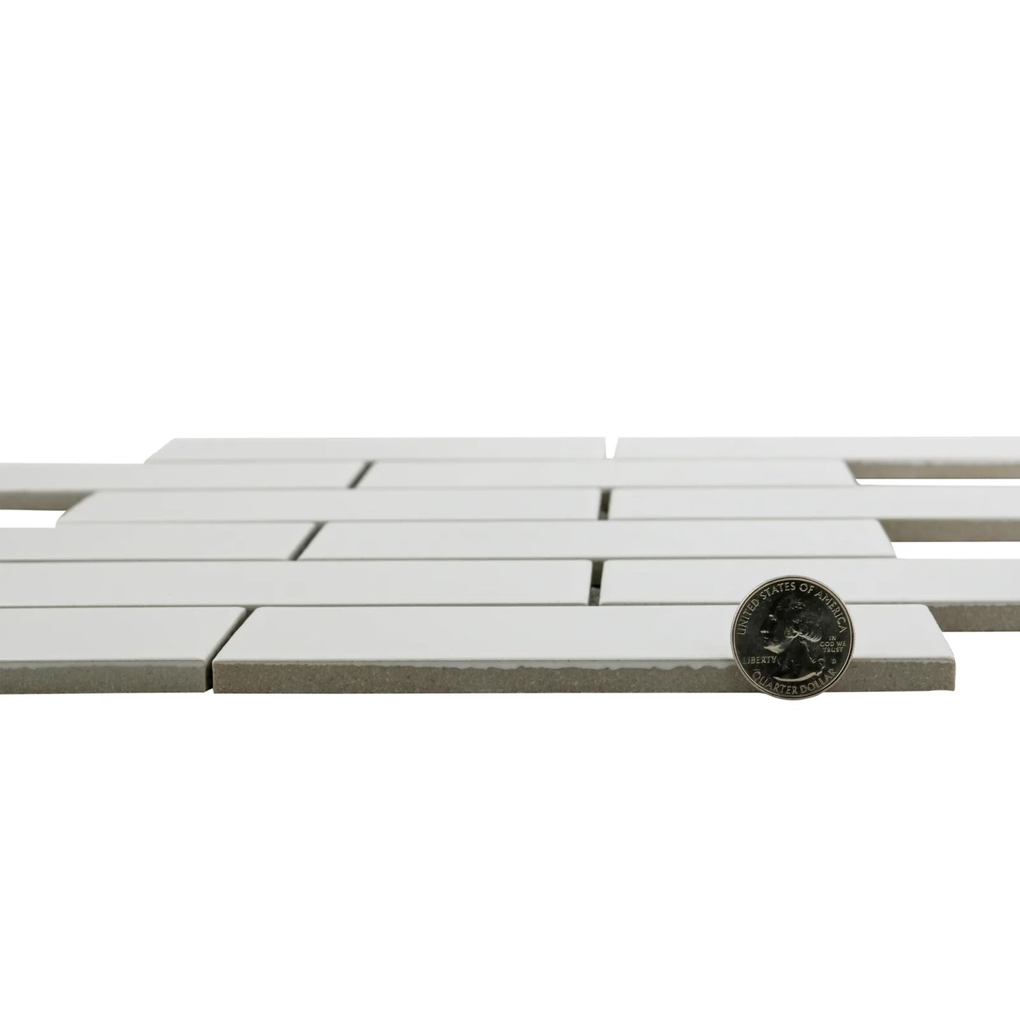 Bedrosians Zenia Collection Milky Way (2" x 6" Pieces) 11.5" x 11.25" Glossy Porcelain Mosaic Tile