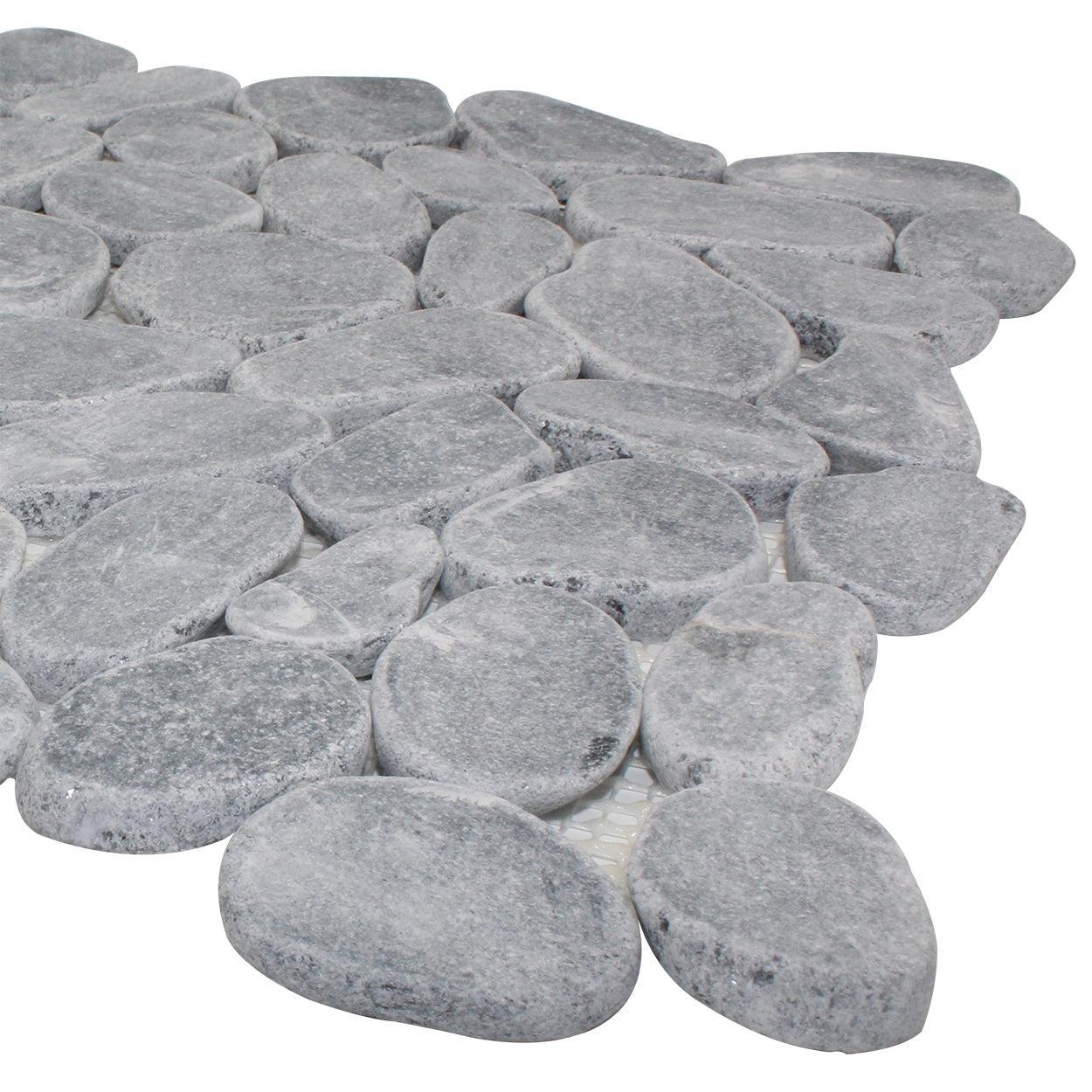 ET River Stone Stormy Grey 11.5" x 11.5" Stone Mosaic Tile